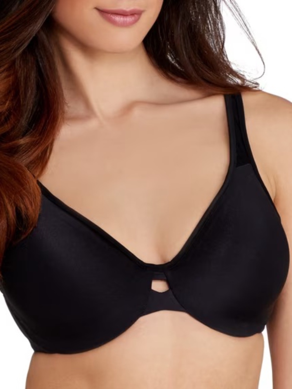 Brand New BALI Lilyette Plunge Into Comfort Keyhole Bra - Black Size 36DD